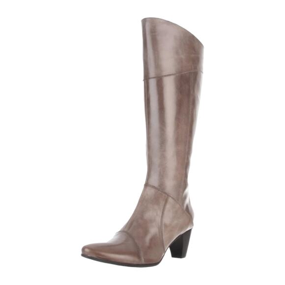 FIDJI Shoes - FIDJI Gray Tall Leather Heeled Boots Style E892 Size EU 39 US 8.5